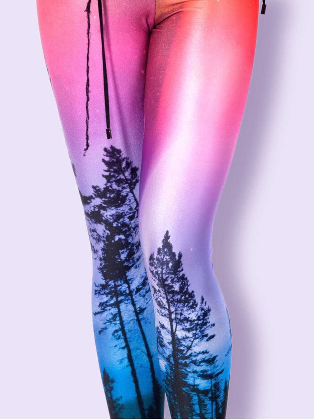 BlackMilk Aurora Sky Neon Purple Leggings S Pink Galaxy Forest Festival Sunset
